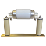 fixed vacuum capacitor with mounting clips and stand-off insulators