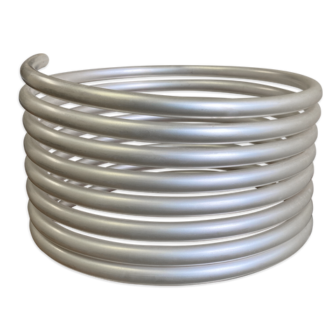 a coil of silver-plated copper tubing